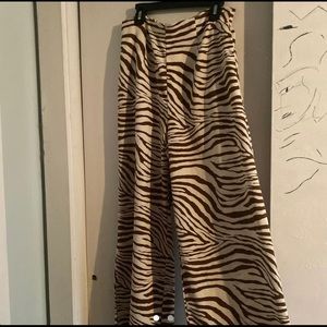 SHEIN Zebra Print Wide Leg Pants / Worn Once / Great Condition